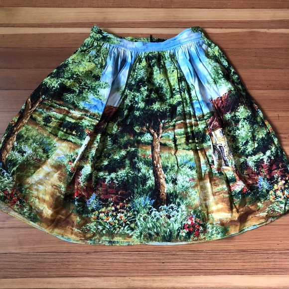 Vintage Dresses & Skirts - Vintage Printed Circle Skirt